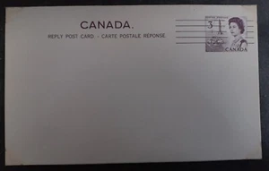 c.1967-73 Canada 3c Stamped Postcard+Reply Card Unused - Picture 1 of 2