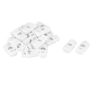 Plastic Single Hole Toggle Stopper Cord Adjust Lock Fastener White 20Pcs - Picture 1 of 3
