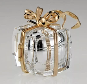 Vintage Swarovski Secrets Crystal Gold Gift Clock NEW BATTERY Working With Box - Picture 1 of 7