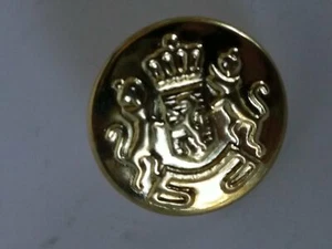 Round Crest Buttons With Lions Shank Gold Toned 4-Pieces - Picture 1 of 4