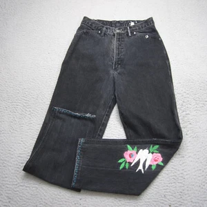 Rocky Mountain Rockies Jeans Womens 28/7 Black USA Bareback Embroidered Studded - Picture 1 of 13