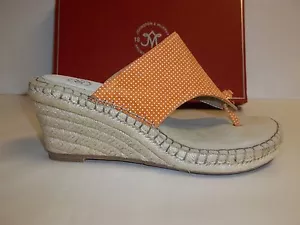 Johnston & Murphy Size 8 M AINSLEY Orange Suede Thong Sandals New Womens Shoes - Picture 1 of 11