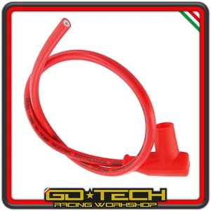 CAVO CANDELA SILICONE ROSSO MOTOFORCE RACING con PIPETTA MOTO SCOOTER UNIVERSALE
