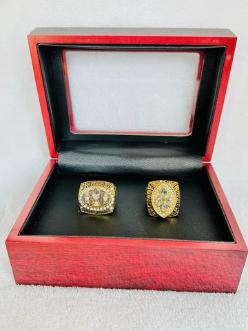 2 PCS San Francisco 49ers Back To Back Championship RING SET W Case, USA Ship Cover