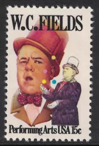 Scott 1803- W. C. Fields, Comedian- Performing Artes MNH 15c 1980- Mint Sello - Imagen 1 de 1