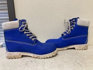 Box Timberland 6" Premium Blue / White Waterproof Boots Men's US 7M - Picture 1 of 8