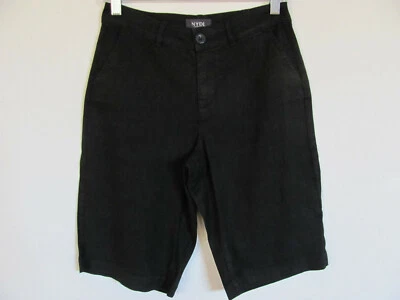 NYDJ Not Your Daughter's Linen Blend Shorts-Black-Size 00 Fit Size 4-NWT $69 - Image 1 of 4