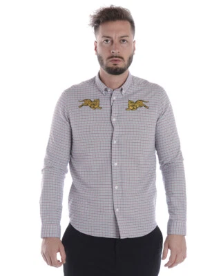 Camicia Kenzo Shirt TIGER CHECK Cotone Uomo Multicolore 1LE5CH402 21MR Tg. XXL - Immagine 1 di 4