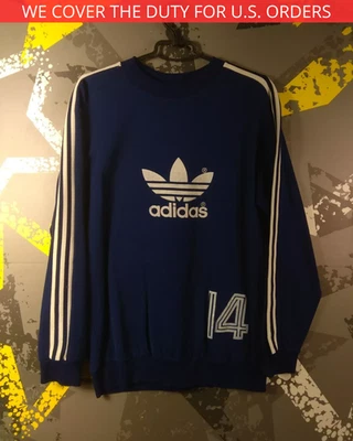 Adidas RARE Vintage Sweatshirt Jacket Blue Switzerland Men Size 52 ig93 - Image 1 of 4