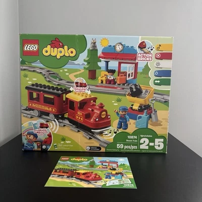 Lego Duplo 10874 Steam Train 100% Complete Set Push & Go Locomotive Tracks - Image 1 of 4