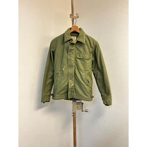 60s vintage distressed military U.S.Navy A-2 deck jacket stencil size S 443422 - Picture 1 of 7