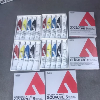 Holbein Acrílico Gouache - Juego Primario, Juego de 5 Colores, Tubos 12 ml D991 Foto 1 de 4