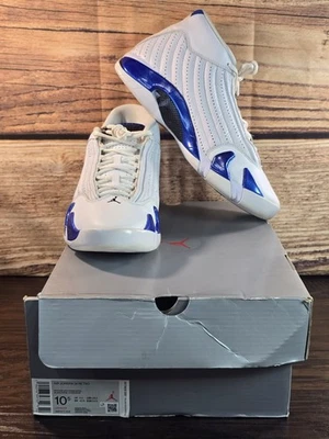 Jordan 14 XIV 10.5 Blanco Hyper Royal Nike Air Auténtico Azul Retro (487471-104) Foto 1 de 4