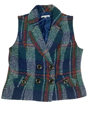 CAbi Women's Blue Tweed Waistcoat Size M Acadamia, Preppy, Steampunk, Victorian - Image 1 of 4