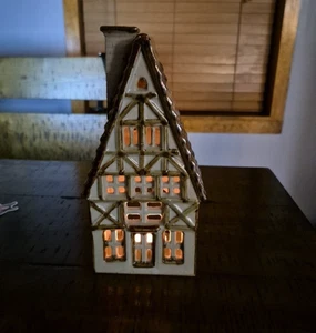 Candela vintage Otagiri GIAPPONE ceramica pesante smaltata tea light casa casetta europea - Foto 1 di 17