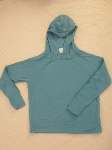 Athletic Works Ladies Hooded Shirt Sweatshirt Pullover Aqua Size M (8-10) - Picture 1 of 5