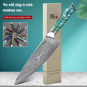 8'' Chef Knife Japan VG10 Damascus Steel Kitchen Knife WIth Random Resin Handle - Picture 1 of 7