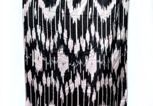 UZBEK USSR(98.4"-250cm)HAND CRAFTED IKAT HAN ATLAS FABRIC 70%SILK-30%COTTON(34) - Picture 1 of 5