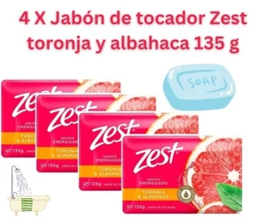 4 X Jabón de tocador Zest toronja y albahaca 135 g - Picture 1 of 2