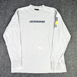 VTG Abercrombie & Fitch T Shirt Mens Large Grey Long Sleeve Heavy Cotton 90s Y2K - Picture 1 of 9