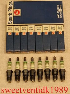 ‘NOS’ AC-R45TS Spark Plugs......4 Green Rings......GM Vehicles...etc - Picture 1 of 12