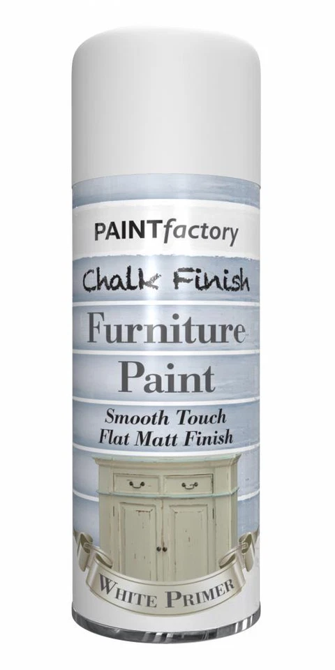 x1 Paint Factory Multi-Purpose Chalk Spray Paint 400ml White Primer Matt - Image 1 of 1