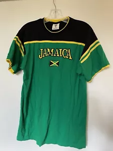 Jamaica Shirt Mens M Green Cotton SS Embroidered Rasta Reggae Beach Island Ska - Picture 1 of 3