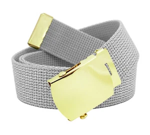Build A Belt Kid's Classic Gold Slider 1.25" Wide Buckle with Canvas Web Belt - Picture 1 of 24