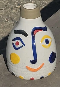 Vintage Pablo Picasso Style Living Face Pottery Vessel Decorative Vase 8"H MINT - Picture 1 of 9