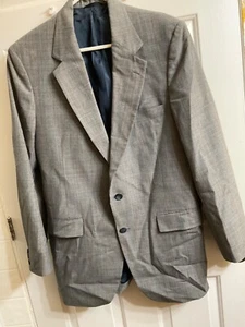 Size 40 L men's American Trend blazer, gray with maroon and blue lines, - Picture 1 of 4