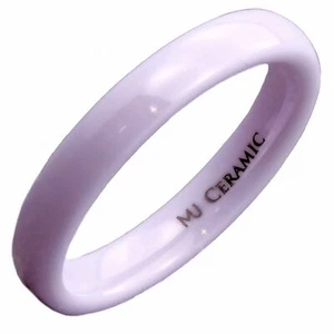Ceramic Wedding Band Polished 4mm Ring Gray, Green, Dark Blue, Purple or Brown - Picture 1 of 18