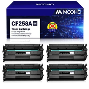 4x 58A Toner replacement for HP CF258A No Chip LaserJet M404dn M404dw M304 M430 - Picture 1 of 9