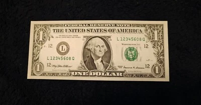 $1 One Dollar Uncirculated Accending Near Perfect Ladder Extremely Cool Note - Image 1 of 3