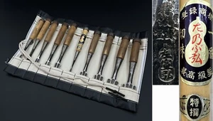 Vintage Japanese Chisel 10set made by blacksmith /Plane Hammer Hand Tool f40 - Picture 1 of 24