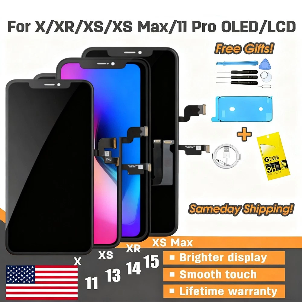 Pantalla Táctil LCD OLED Para Iphone X, Reputo De Montaje De Digitalizador Táctil, 100% De Prueba - AliExprs