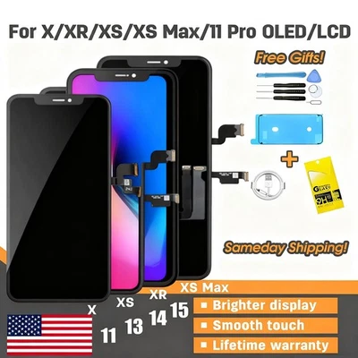 IPhone XS XR 11 12 13 15 LCD OLED Screen Replacement Touch Digitizer Display Lot - image 1 of 4