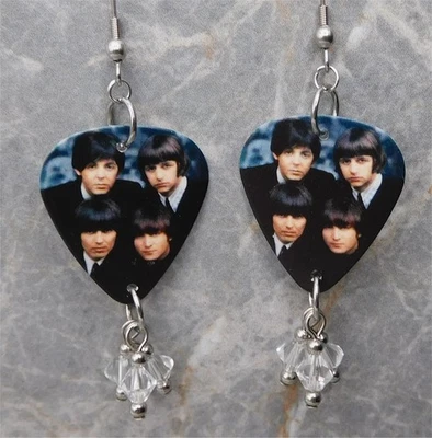 Pendientes de guitarra The Beatles con colgantes de cristal de Swarovski transparente Foto 1 de 3