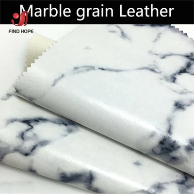 Marbled Pattern Faux Leather Sheets Fabric Vinyl Upholstery Finish For Bag Craft - Image 1 of 4