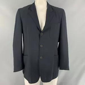 ERMENEGILDO ZEGNA Talla 44 Azul Marino Sólido Botonadura Sencilla Deporte Abrigo - Imagen 1 de 4
