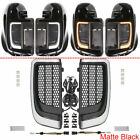 LED Running Light Turn Signal Fairing Lower Grills Fit For Harley Touring 14-21