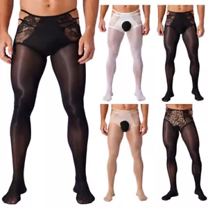 SEXY collant uomo aderente Sissy intimo fine stretto elasticizzato incrociato calze - Foto 1 di 63