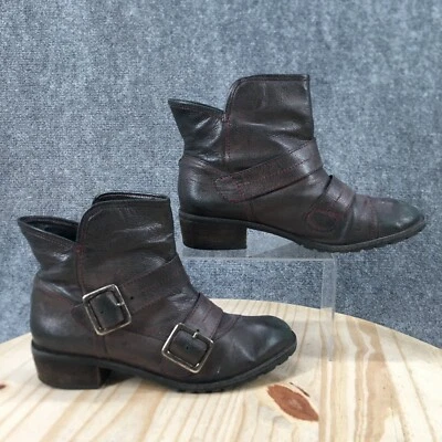 Andre Assous Botas Para Hombres 40 Moto Motociclista Botines Hebilla Tirar de Cuero Marrón Foto 1 de 4