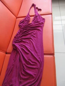 Vintage Hours formelles langes elegantes fuchsiafarbenes Abendkleid Kleid L glänzend Glitzer Gr8 $ - Bild 1 von 6