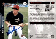 Mike Rodriguez Signed 2001 Multi-Ad Pittsfield Astros #1 Card Auto