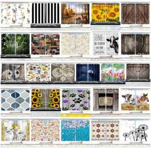 Cafe Kitchen Curtains Window Drapes 2 Panel Set w/ Hooks Waterproof Fabric 3D - Picture 1 of 58
