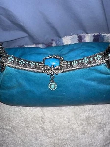 Vintage Clara Kasavina Abendtasche aus Aqualeder - selten - Bild 1 von 10