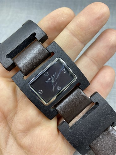 Orologio Michael Kors Bracciale Legno & Pelle Maglia Marrone MK 4098