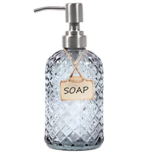 Soap dispenser with pump bottle Lotion bathroom Hand Kitchen Sink Dish Glass 18o - Picture 1 of 55