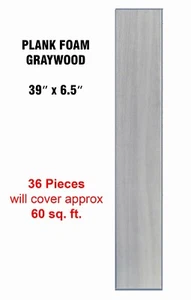 Schaumstoff Wand/Decke Bohle, 39" x 6,5", verklebt, Kunstholz Grauholz, 36 Stück - Bild 1 von 2