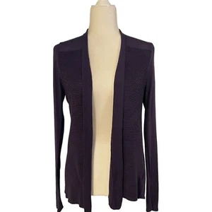 Y2K Croft & Barrow Womens Ribbed Open-Front Cardigan Size M Purple 100% Rayon - Picture 1 of 4